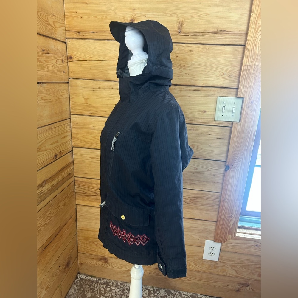 Burton Kids Boys Apollo Jkt Black‎ Red Hooded Coat Winter Jacket 19” P2P - Picture 4 of 14